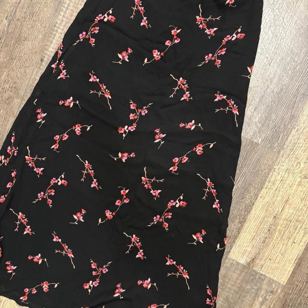 MOE Black Floral Maxi Skirt Y2K Boho Cottagecore Size S